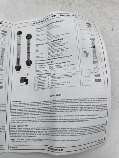 BAMO DEBIMETRE IDP IDP - 100 PVC DN 25 CONTACT Z42 - KLR Automation