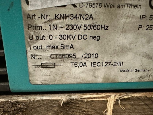 1pc x ELTEX KNH34 KNH34/N2A HIGH VOLTAGE GENERATOR OUT 30KV DC NEG. 230V 50/60 H