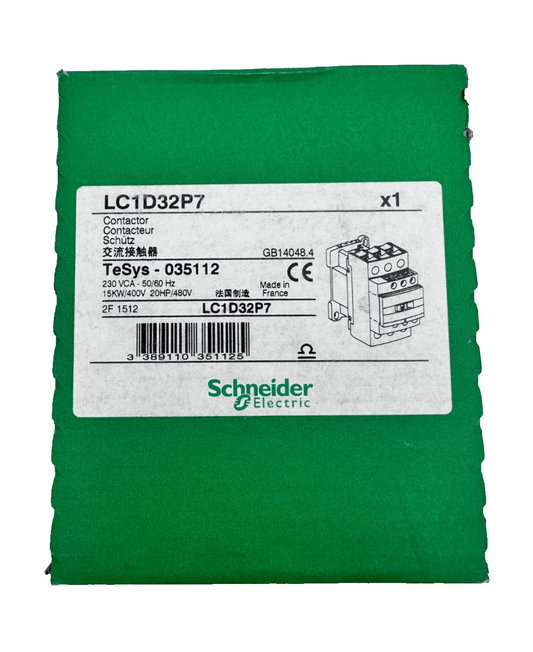 SCHNEIDER ELECTRIC LC1D32P7 CONTACTEUR 230 VCA 15kW - KLR Automation
