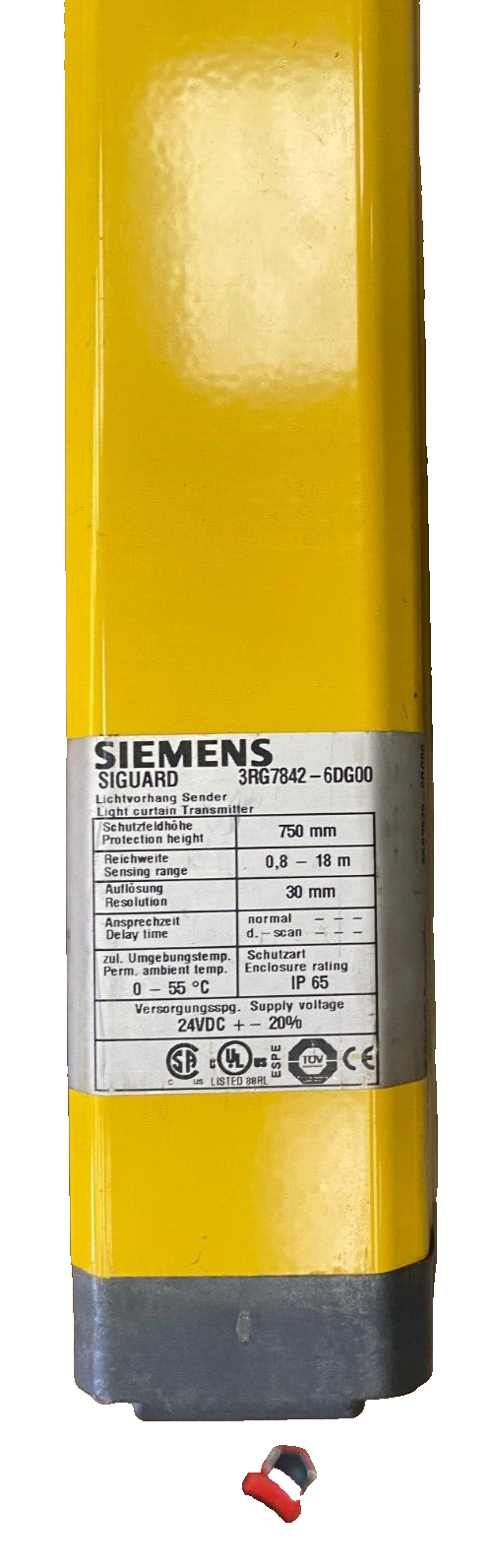 SIEMENS SIGUARD 3RG7842-6DG00 LIGHT CURTAIN TRANSMITTER