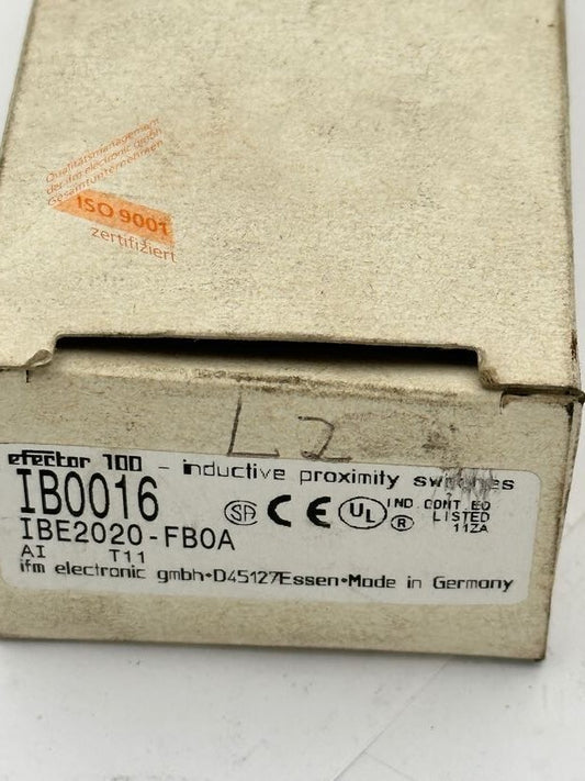 1pc x IFM ELECTRONIC EFECTOR INDUCTIVE PROXIMITY SWITCHES IB0016 IBE2020 - FBOA AI - KLR Automation