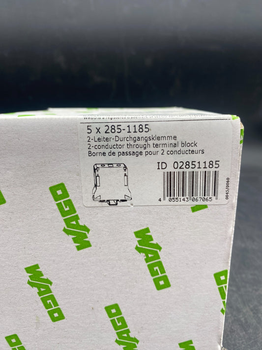 LOT DE 5 WAGO 285-1185 45-47 mm 50-185 mm² 1000V 353A BORNE DE PASSAGE POUR 2 CO