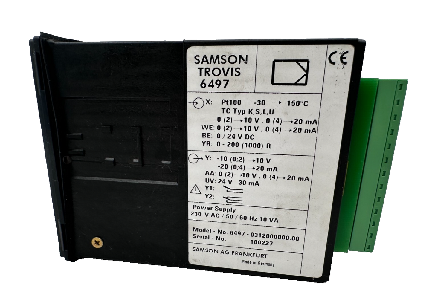 SAMSON TROVIS 6497 6497-0312000000.00 TEMPERATURE CONTROLLER