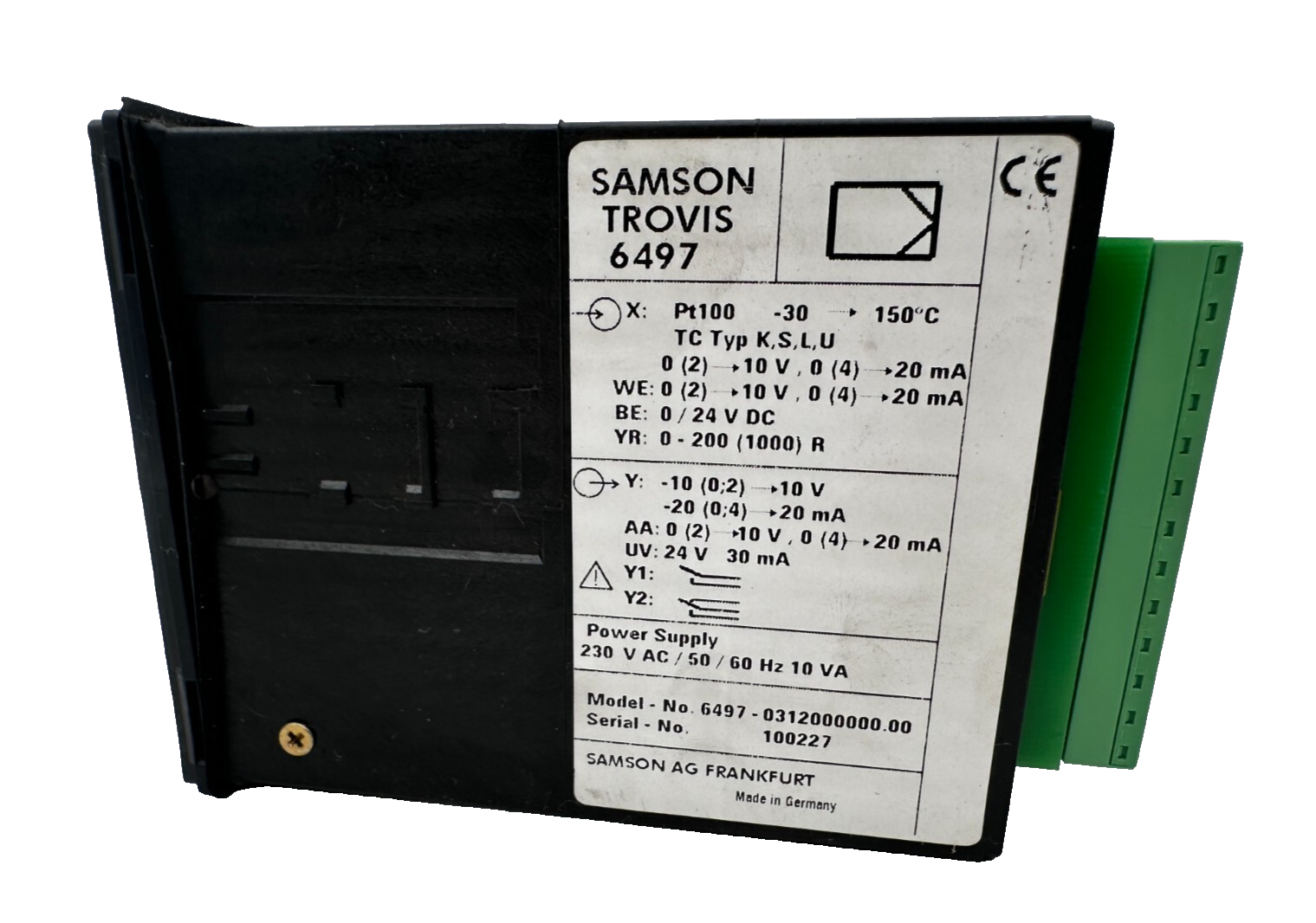 SAMSON TROVIS 6497 6497-0312000000.00 TEMPERATURE CONTROLLER