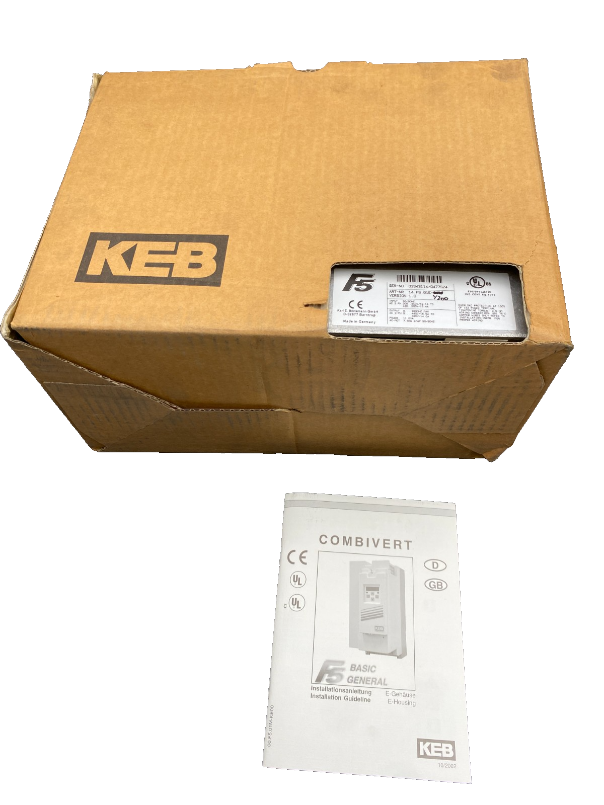 KEB F5 COMBIVERT 14.F5.G1E-Y200 VERSION 1.0 50/60Hz 3PH