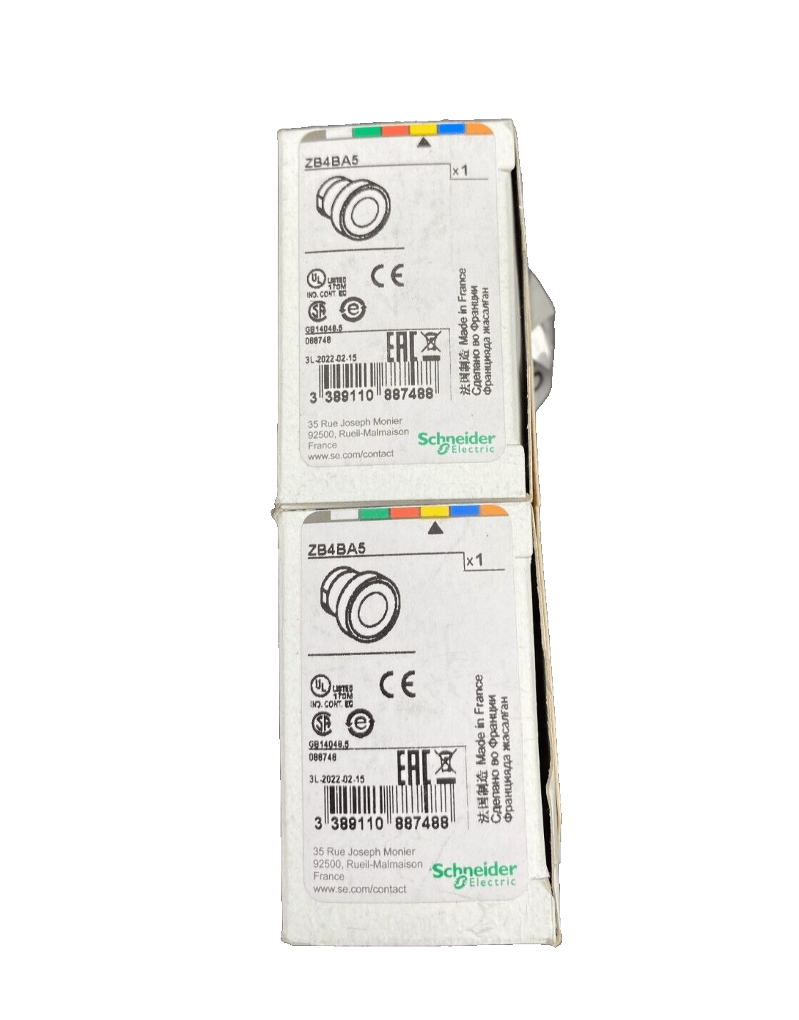 SCHNEIDER ELECTRIC ZB4BA5 x2pc + XB5AW36B5 + ZBVB45 - KLR Automation