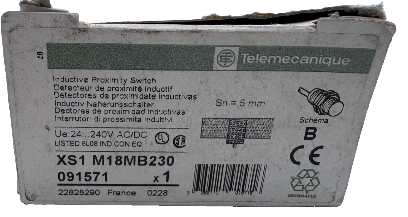 TELEMECANIQUE DETECTEUR DE PROXIMITE XS1 M18MB230  x1
