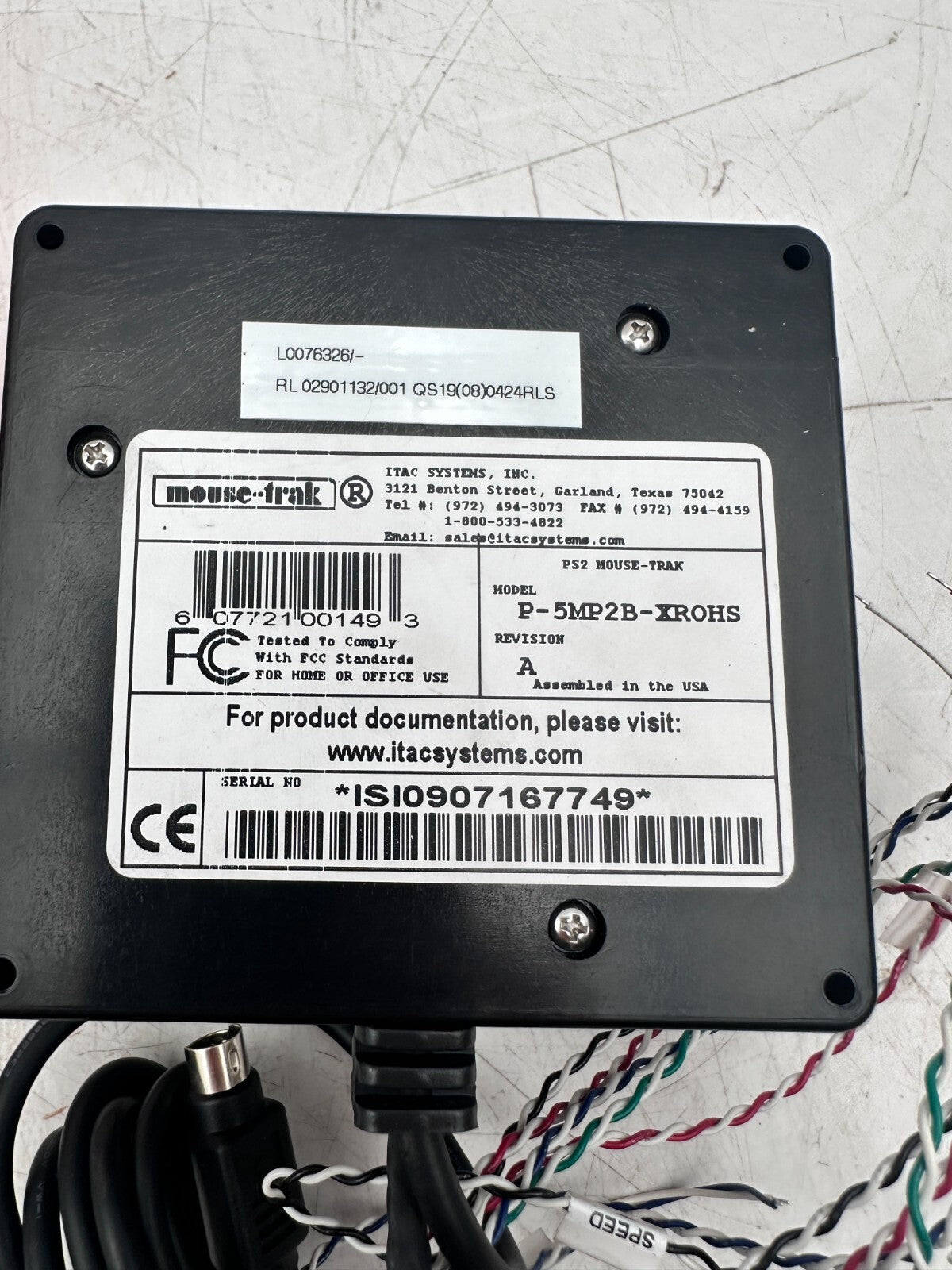 ITAC SYSTEMS P - 5MP2B - XROHS REV A PS2 MOUSE TRAK - KLR Automation