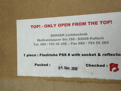 BERGER FLASHTUBE PSS 8 WITH SOCKET AND REFLECTOR - KLR Automation