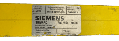 SIEMENS SIGUARD 3RG7841 - 3DG00 LIGHT CURTAIN TRANSMITTER - KLR Automation