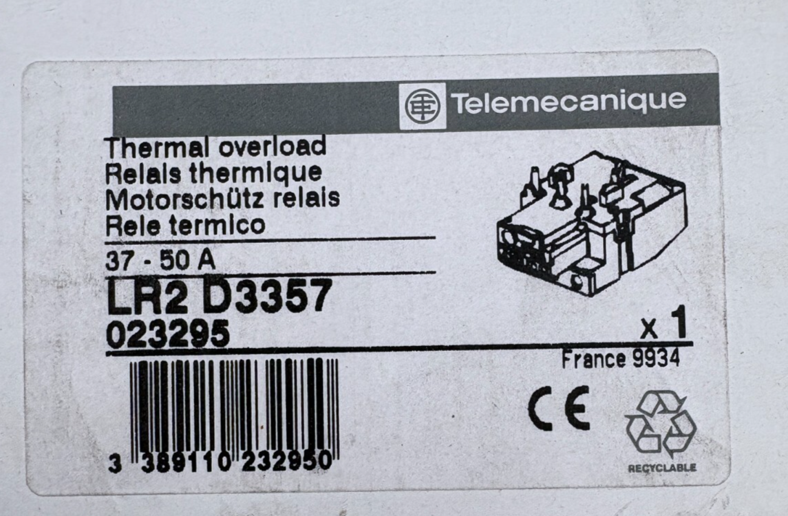 TELEMECANIQUE RELAIS TERMIQUE LR2 D3357 x1