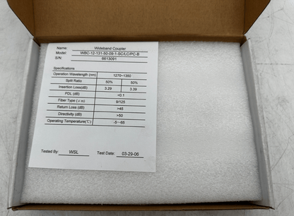 WBC - 12 - 131 - 50 - 09 - 1 - SC/LC/PC - B OPTICAL COUPLER 50/50 - KLR Automation