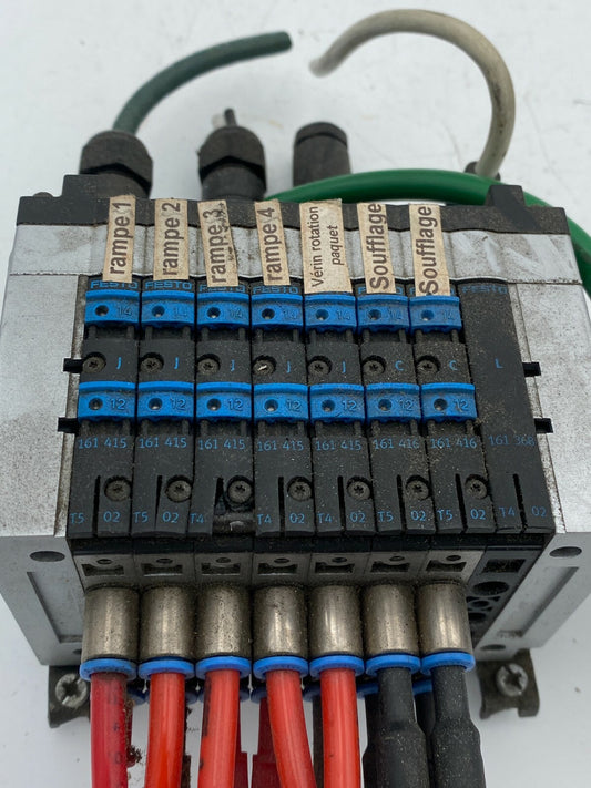 FESTO CPV10-GE-CO2-8 525876 + 7pc 161416 + cpv-10-vi 90700 fba-2-m12-5pol 525632