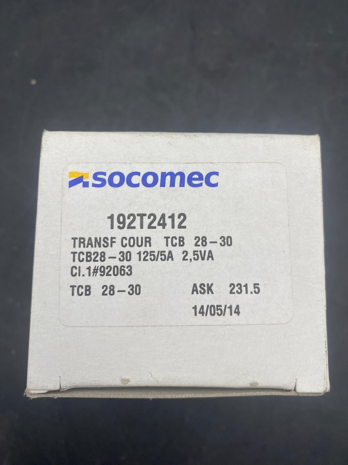 SOCOMEC 192T2412 TCB 28 - 30 CURRENT TRANSFORMER - KLR Automation