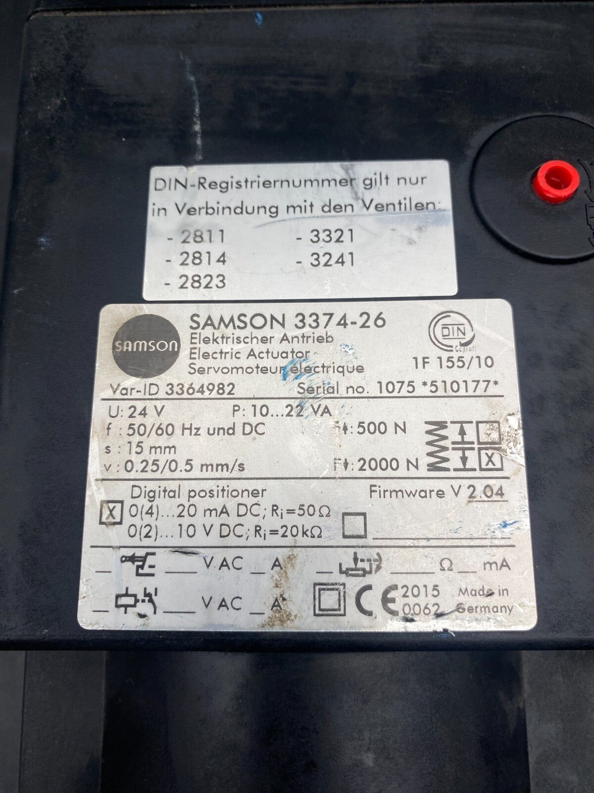 1pc x SAMSON 3374-26 3365214 3364982 SERVOMOTEUR