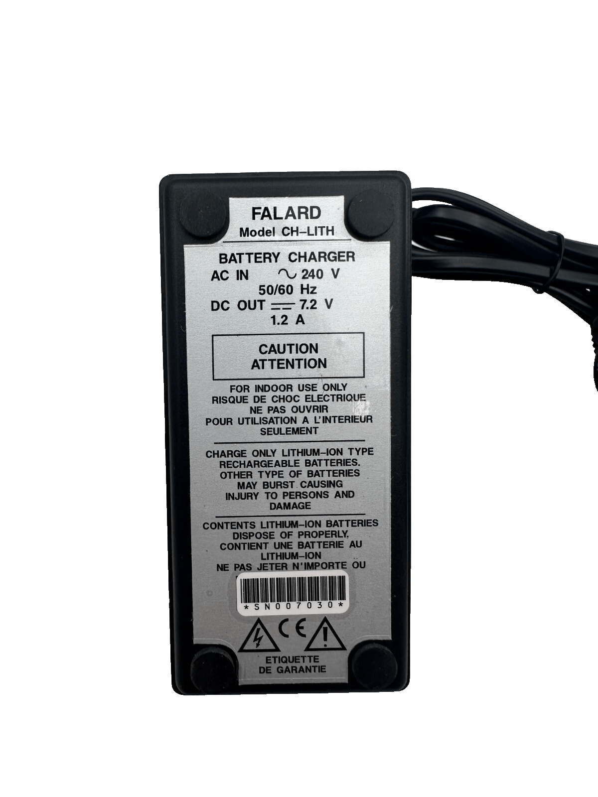 FALARD CH - LITH 240V 1.2A CHARGEUR DE BATTERIE - KLR Automation