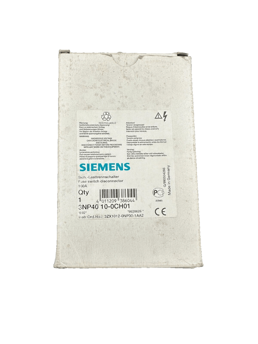 SIEMENS 3NP4010 - 0CH01 FUSE SWITCH DISCONNECTOR 160A - KLR Automation