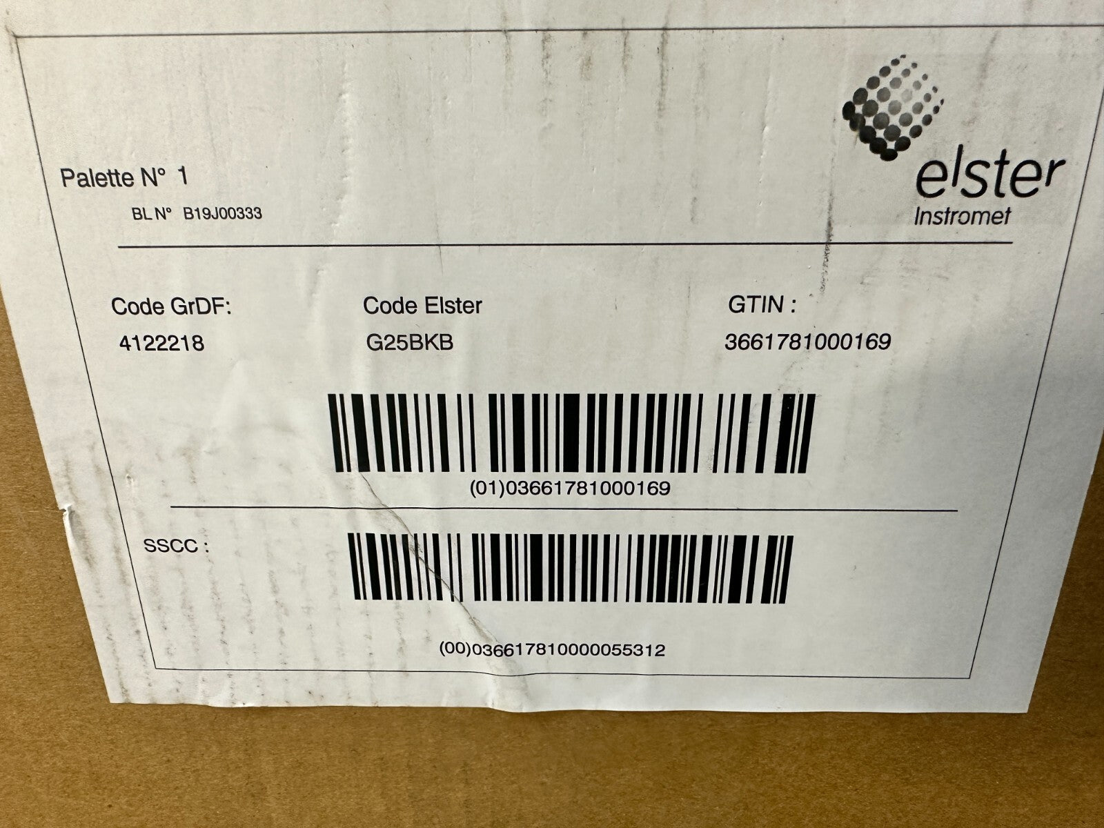 Honeywell ELSTER BK - G25 G25BKB counter Gaz - KLR Automation