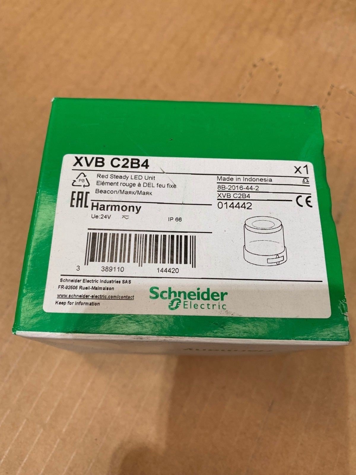 1 x Elément lumineux XVB C Schneider Electric 24 V XVBC2B4 ROUGE - KLR Automation