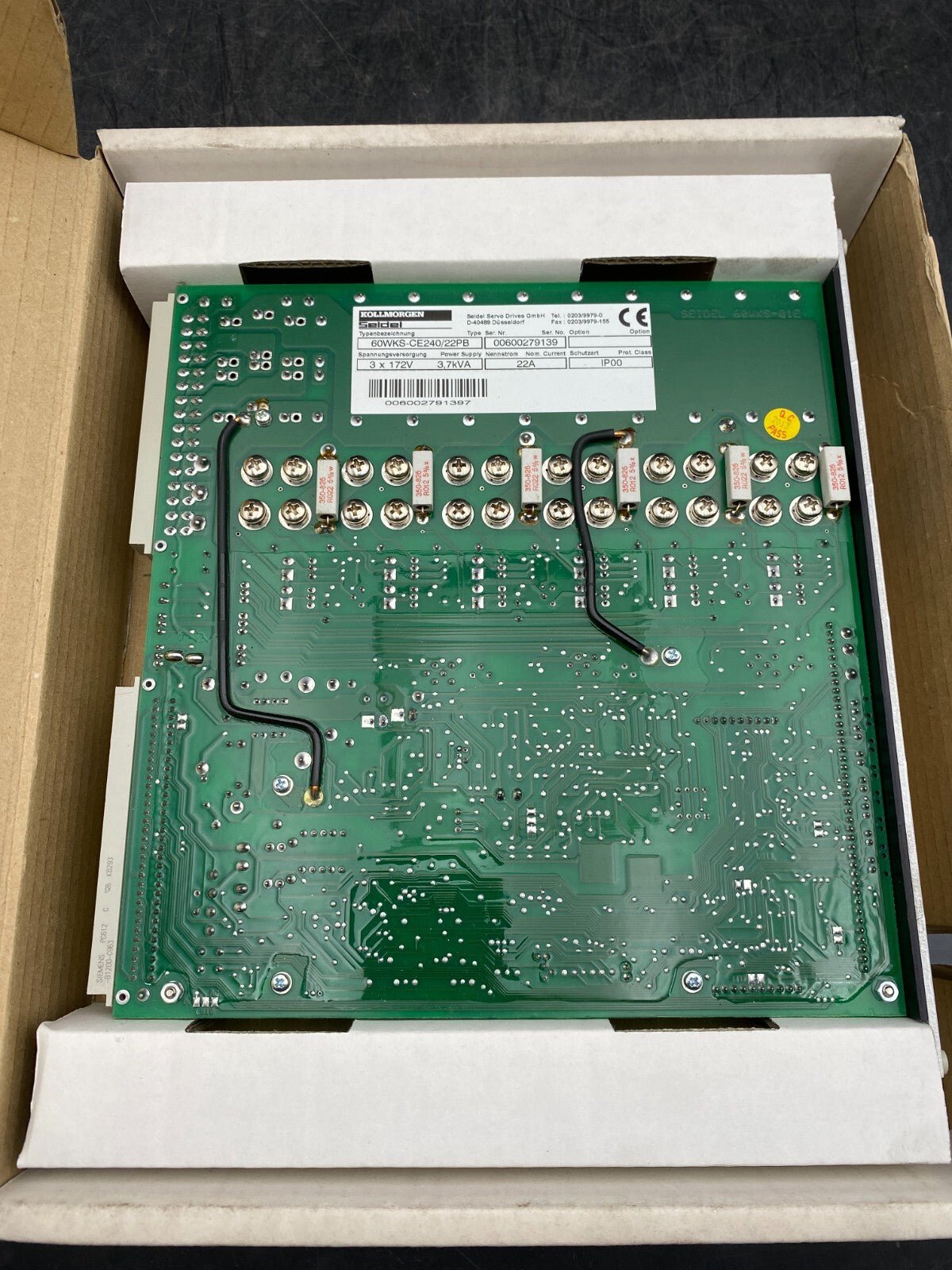 SEIDEL 60WKS - CE240/22PB 3x172V 3.7kVA 22A IP00 NEW IN BOX - KLR Automation