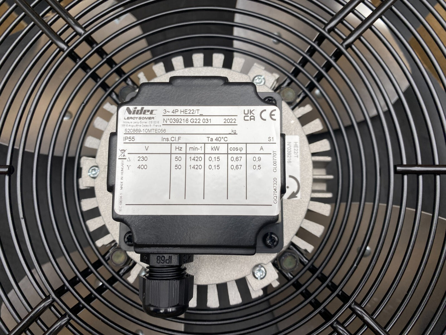 1 pc x VCHE0143 VHE400GB35 - HE22 4P 0,150kW  Nidec Leroy-Somer HE22/T VHE400