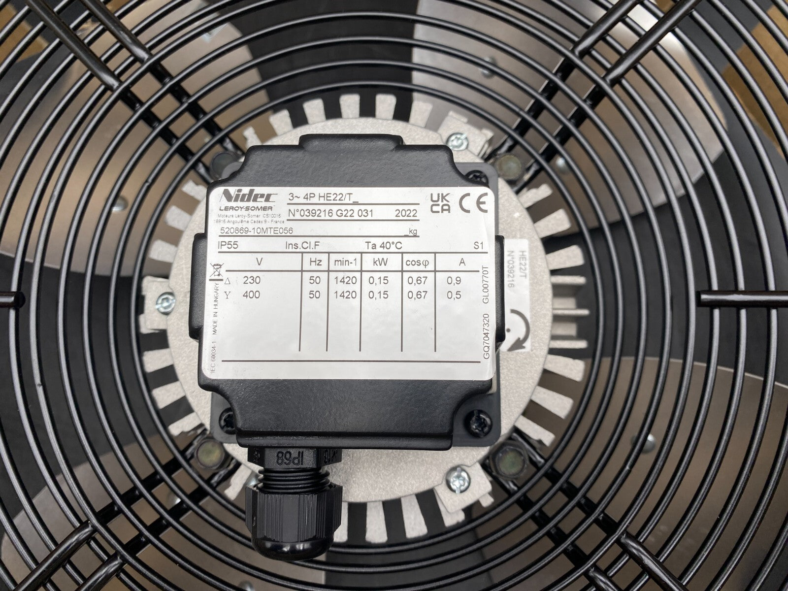 1 pc x VCHE0143 VHE400GB35 - HE22 4P 0,150kW  Nidec Leroy-Somer HE22/T VHE400
