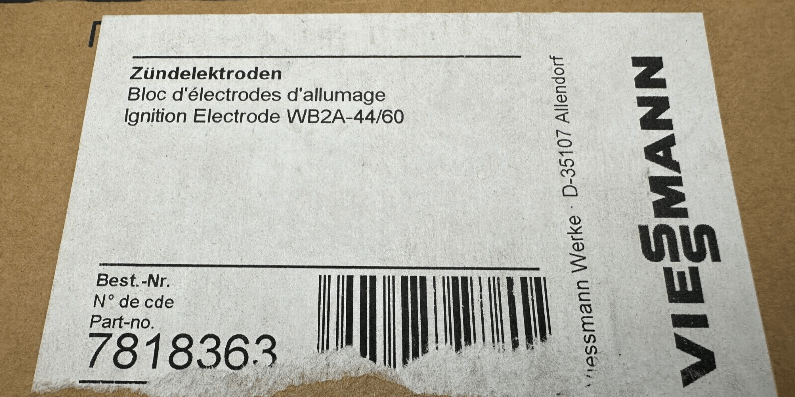 VIESSMANN 7818363 BLOC D'ELECTRODES D'ALLUMAGE - KLR Automation