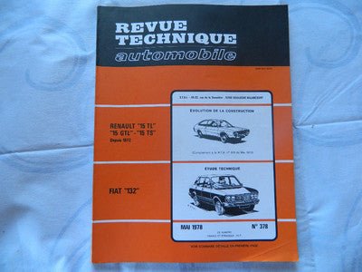 RTA revue technique automobile etat comme neuf FIAT 132 n 378 - KLR Automation