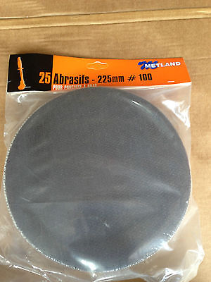 Lot  25 disque Metland abrasif  treillis ponceuse GIRAFE 225 mm grain 100