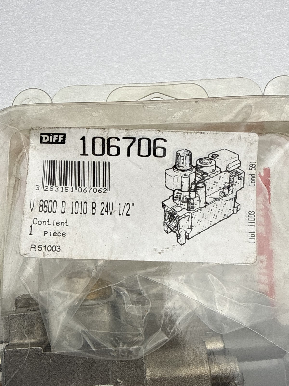 Vanne Honeywell V8600D 1010 B 24V 1/2" pour équipement CVC - KLR Automation