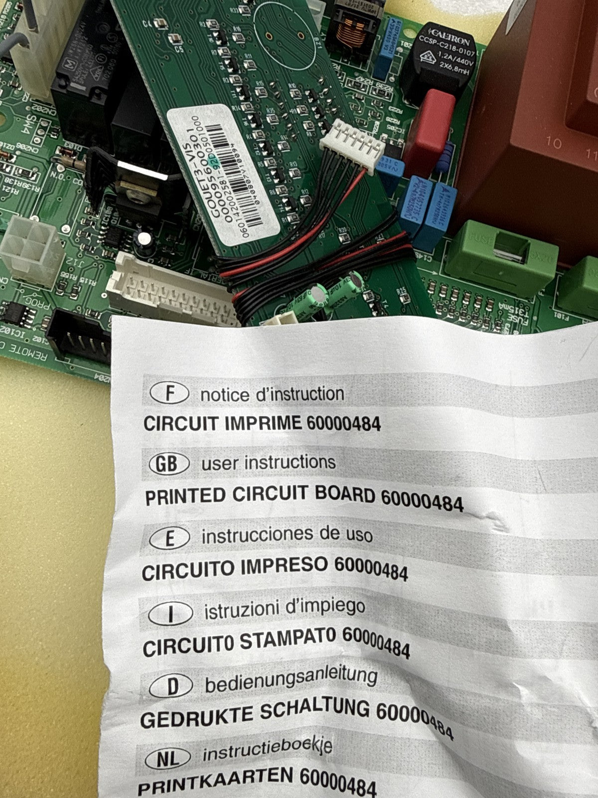 Carte de circuit imprimé Ariston 60000484 pièces d'origine neuves - KLR Automation
