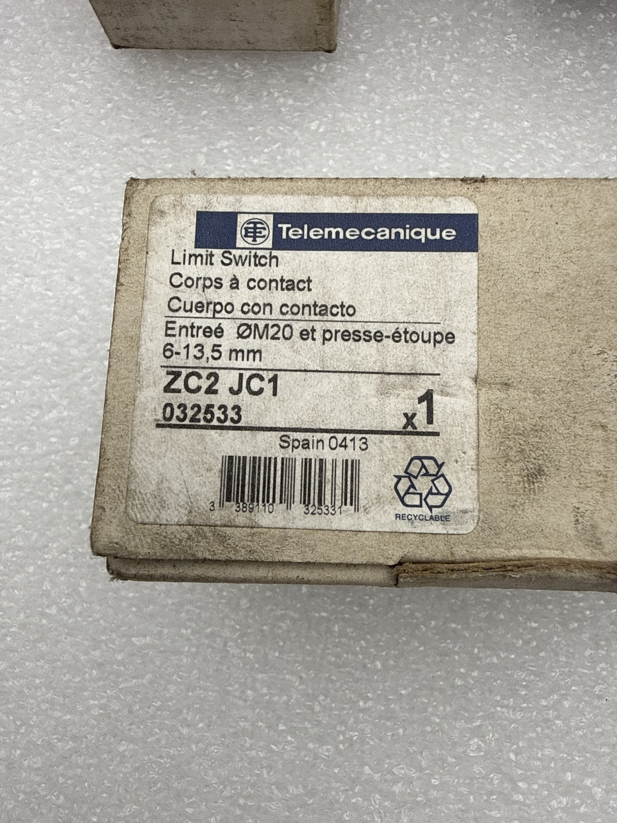 Interrupteur limite ZC2 - JC1 Telemecanique contact mécanique - KLR Automation