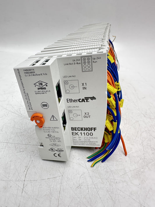 Beckhoff EK1100 + 25 MODULES EL1018 x9p / EL9110 x3p / EL2008 x12p / EL9410 x1p — Occasion