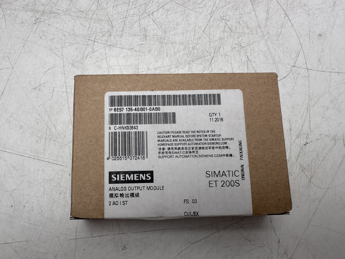 Siemens 6ES7 135-4GB01-0AB0 Analog Output Module x1pc — Neuf