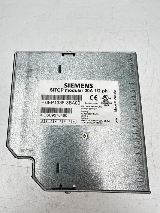 SIEMENS 6EP1336-3BA00 SITOP modular 20A 1/2 ph Power Supply — Occasion