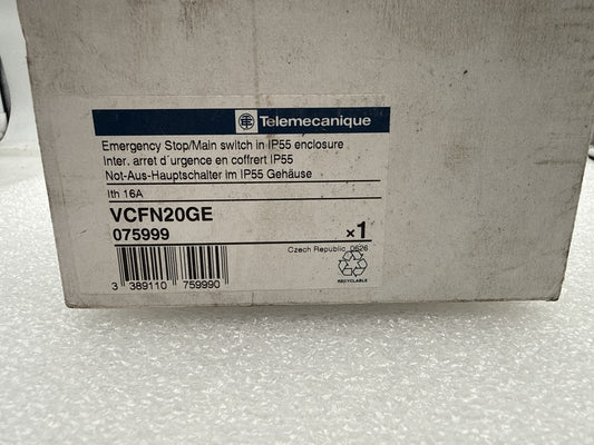 Interrupteur d'arrêt d'urgence Telemecanique VCFN20GE étanche IP55 - KLR Automation